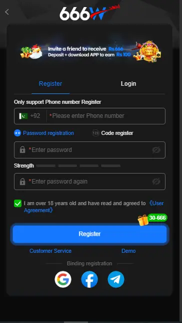 Register In 666W Game